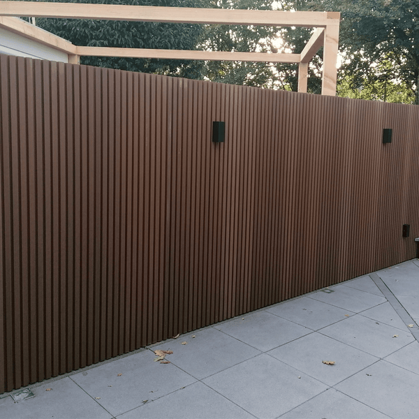 Composiet Schutting Rhombus Teak Verticaal 200 cm - composiet