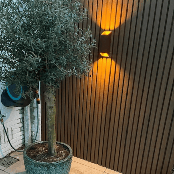 Composiet Schutting Rhombus Teak Verticaal 200 cm - composiet