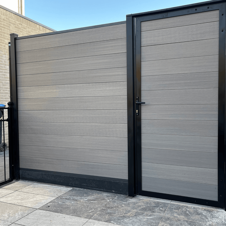 Premium Composiet Schutting Grijs Extra Hoog - composiet