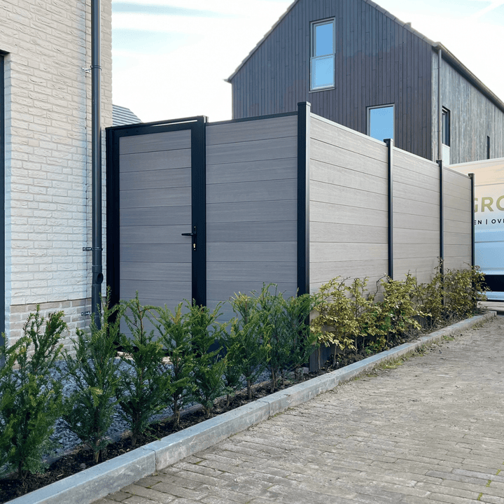 Premium Composiet Schutting Grijs Extra Hoog - composiet