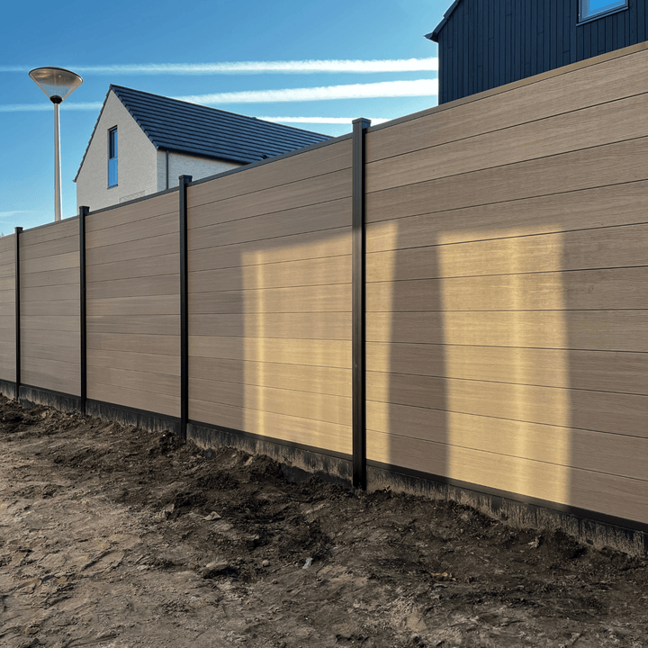 Premium Composiet Schutting Grijs Extra Hoog - composiet