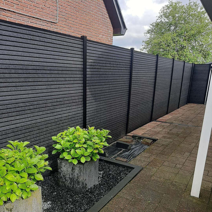 Premium Composiet Schutting Rhombus Zwart Extra Hoog - composiet