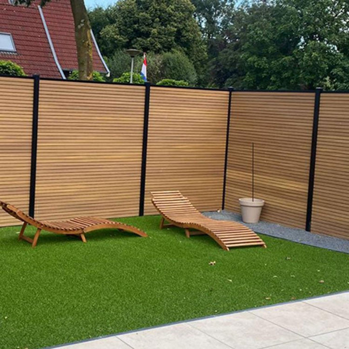 Set Premium Composiet Schutting Rhombus Eiken - inclusief tuinpalen - composiet