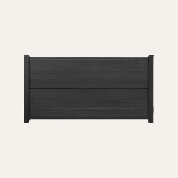 Set Premium Lage Schutting Composiet Zwart - Inclusief Tuinpalen - composiet