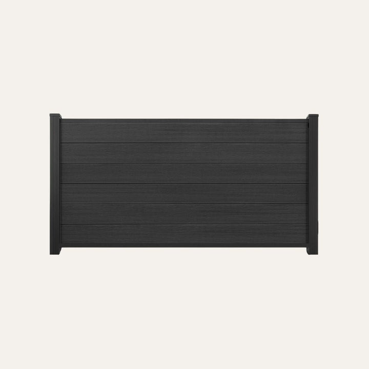 Set Premium Lage Schutting Composiet Zwart - Inclusief Tuinpalen - composiet
